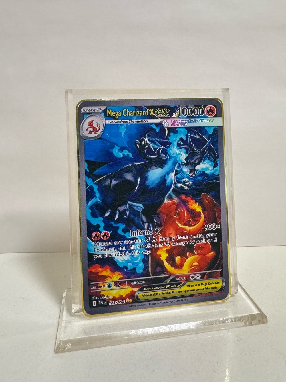 Pokemon Japanese Charizard X EX 110/080 Gold Metal Card Collectible/Gift/Fan Art